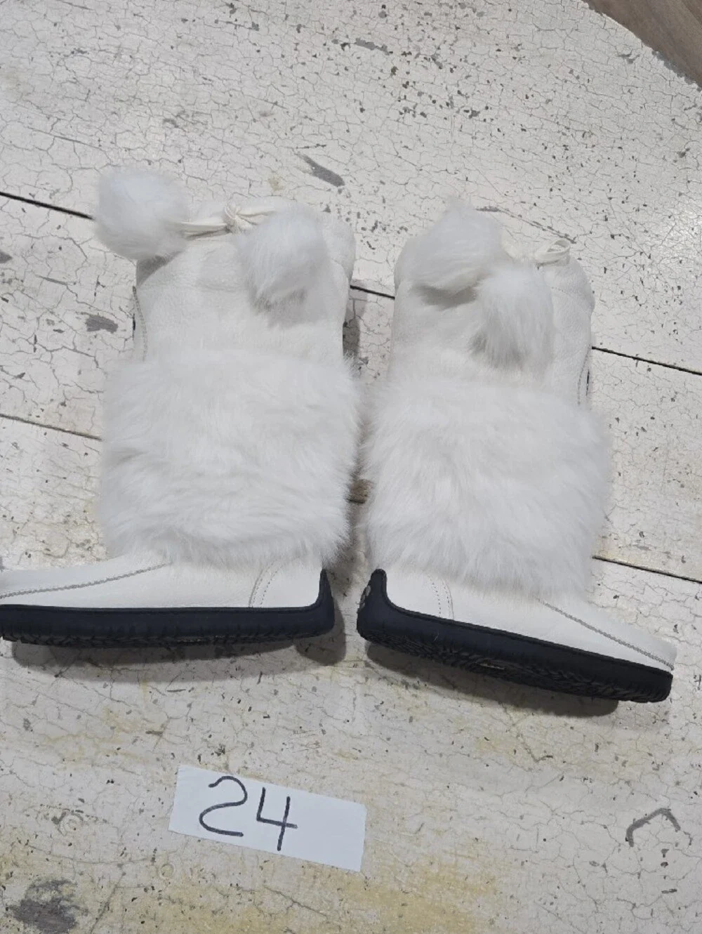 White Faux-Fur Women's Winter Boots
